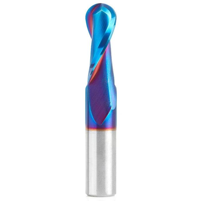 46380-K Spiral Up-Cut Ball Nose Double Flute Router Bit 1/4"R 1-1/4"CH 1/2"D 1/2"SH 3"OL